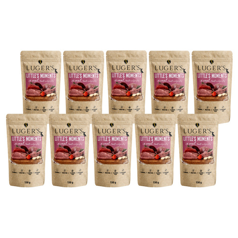 Karma mokra dla psów małych ras Luger's Little's Moments z cielęciną, pomidorem i pietruszką zestaw 10 x 150 g