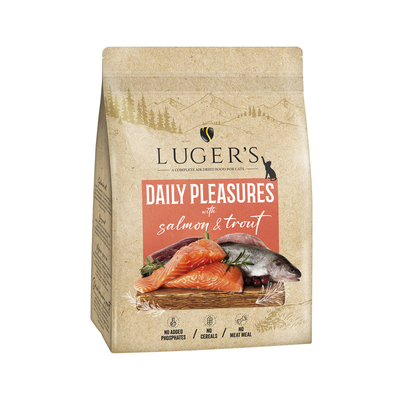 Super Oferta Luger’s Daily Pleasures karma suszona dla kota z łososiem i pstrągiem 1 kg