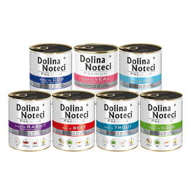 Mokra karma dla psa Dolina Noteci Premium mix smaków bez drobiu zestaw 7 x 800 g