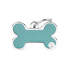 Zawieszka Adresówka Identyfikator z grawerem dla psa i kota kość turkusowa z obramówką L