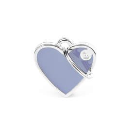 Zawieszka Adresówka Identyfikator z grawerem dla psa i kota serce liliowe z obramówką S