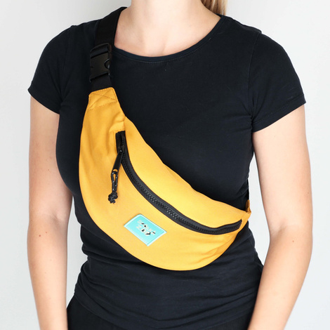 Spółka Zoo Design Pojemna materiałowa torba saszetka nerka Kolor musztardowy