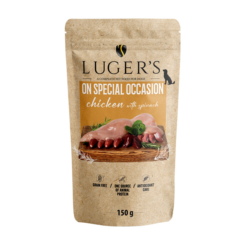 Karma mokra dla psa Luger's On Special Occasion kurczak ze szpinakiem 150 g