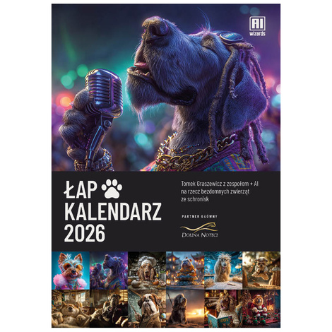 Dolina Noteci x AI Wizards Łap kalendarz 2026 Psy A3