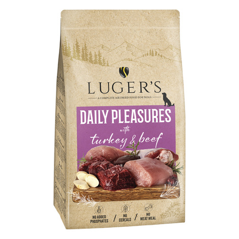 Super Oferta Luger’s Daily Pleasures karma suszona dla psa z indykiem i wołowiną 9 kg
