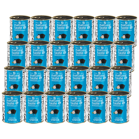 Mokra karma dla psa Natural Taste Czarna Owca – danie z jagnięciny zestaw 24 x 400 g