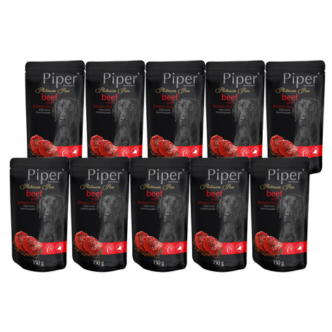 Mokra karma dla psa Piper Platinum Pure wołowina z ryżem brązowym zestaw 10 x 150 g