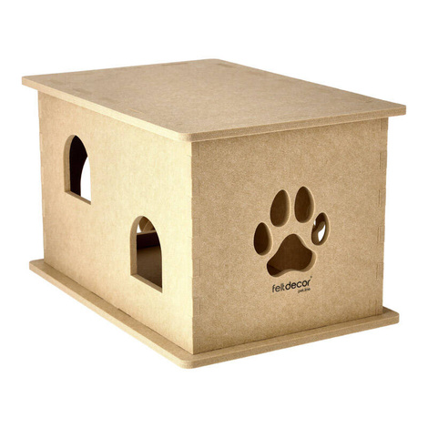 Domek z filcu dla psa Dolina Noteci beżowy 32 x 37 x 54 cm