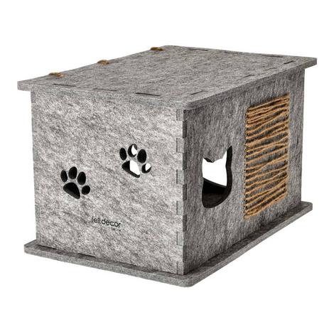 Domek z filcu dla kota Dolina Noteci szary 32 x 37 x 54 cm