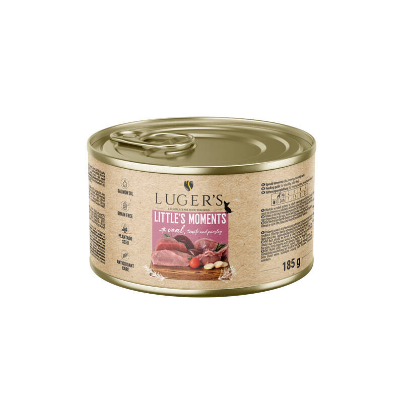 Karma mokra dla psów małych ras Luger's Little's Moments z cielęciną, pomidorem i pietruszką 185 g