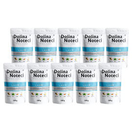 Mokra karma dla psa Dolina Noteci Premium bogata w jagnięcinę saszetka 10 x 150 g