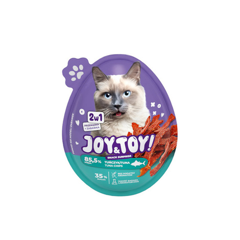 Joy&Toy Jajko niespodzianka 2w1 dla kota przekąska o smaku tuńczyka + zabawka