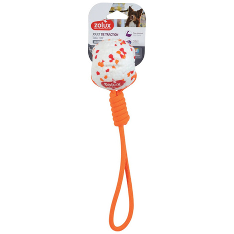 Zolux Etpu Zabawka dla psa wytrzymała piłka ze sznurem do przeciągania