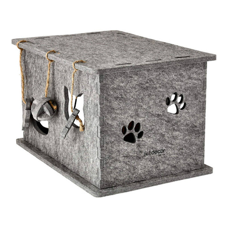 Domek z filcu dla kota Dolina Noteci szary 32 x 37 x 54 cm