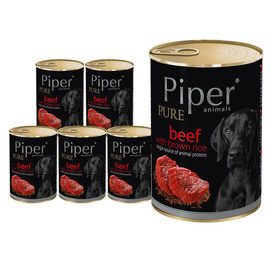 Mokra karma dla psa Piper Pure wołowina z ryżem brązowym zestaw 12 x 400 g