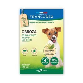 Obroża odstraszająca insekty Francodex dla małych psów do 10 kg - 4 miesiące ochrony, 35 cm