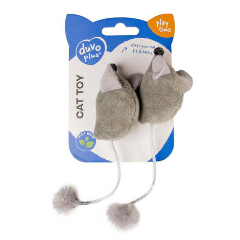 Duvo+ zabawka dla kota myszki z ogonem 16,5x5x4cm 2 szt./op.