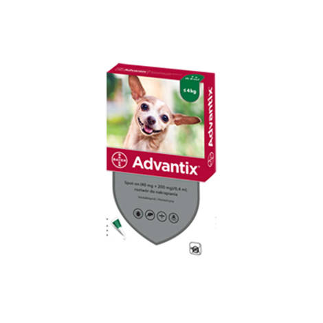 Krople na kleszcze Advantix dla psów do 4kg 0,4ml, 1 szt.