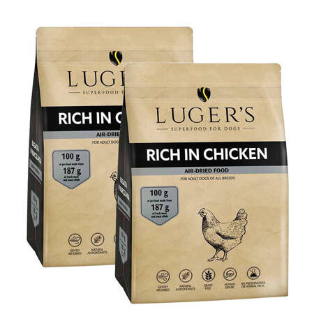 Luger’s karma suszona dla psa bogata w kurczaka zestaw 2 x 1 kg