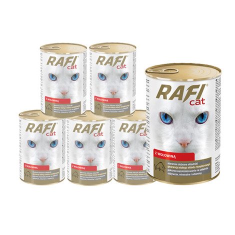Mokra Karma dla kota Rafi Cat z wołowiną zestaw 24 x 415 g
