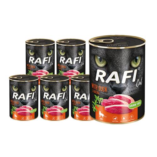 Mokra karma dla kota Rafi Cat Adult z kaczką zestaw 12 x 400 g