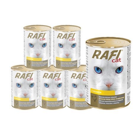 Mokra karma dla kota Rafi Cat z drobiem 24 x 415 g