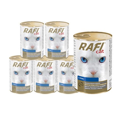 Mokra karma dla kota Rafi Cat z rybą zestaw 24 x 415 g