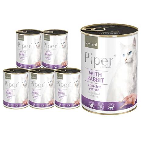 Mokra karma dla kotów sterylizowanych Piper Animals Sterilised z królikiem 12 x 400 g