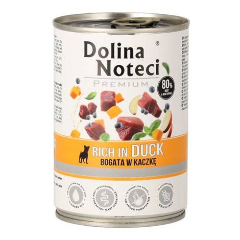 Mokra karma dla psa Dolina Noteci Premium bogata w kaczkę puszka 400 g EDYCJA LIMITOWANA