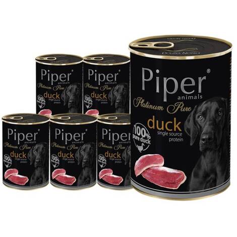 Mokra karma dla psa Piper Platinum Pure kaczka zestaw 12 x 400 g