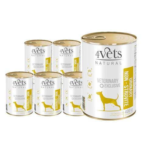 Mokra karma weterynaryjna dla psa ze schorzeniami dróg moczowych 4Vets Natural Urinary Non-struvite 6 x 400 g