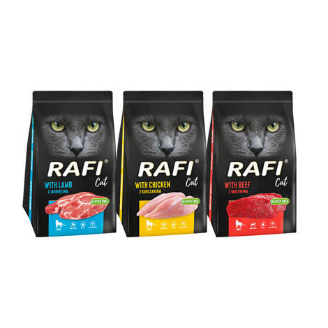 Sucha karma dla kota Rafi Cat mix smaków 3 x 1,5 kg