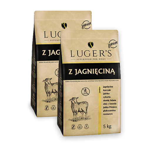 Sucha karma dla psa junior Luger’s z jagnięciną zestaw 2 x 5 kg