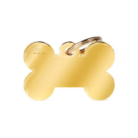 Zawieszka Adresówka Identyfikator z grawerem dla psa i kota kształt duża złota kość