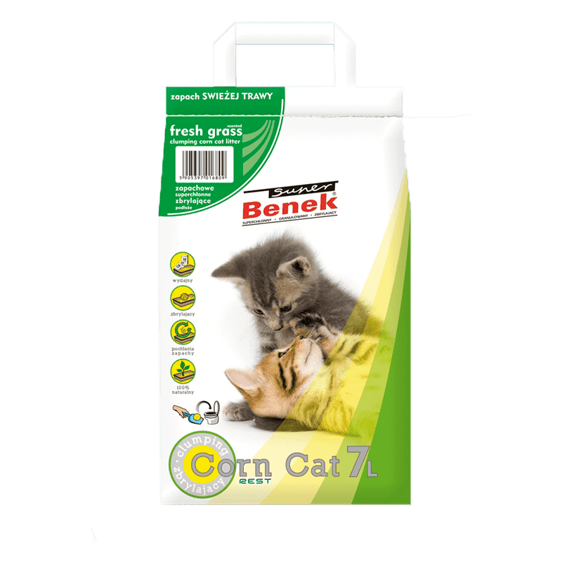 Żwirek dla kota Certech Super Benek Corn Cat Świeża Trawa 7 L