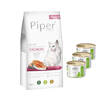  Karma sucha dla kota Piper Animals Sterilised z łososiem 3 kg + 4Vets karma mokra dla kota sterylizowanego 3 x 185 g